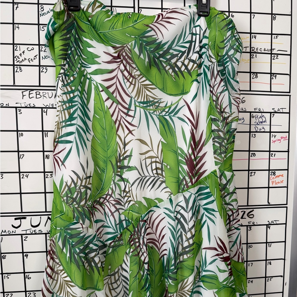Tropical Leaf Print skirt